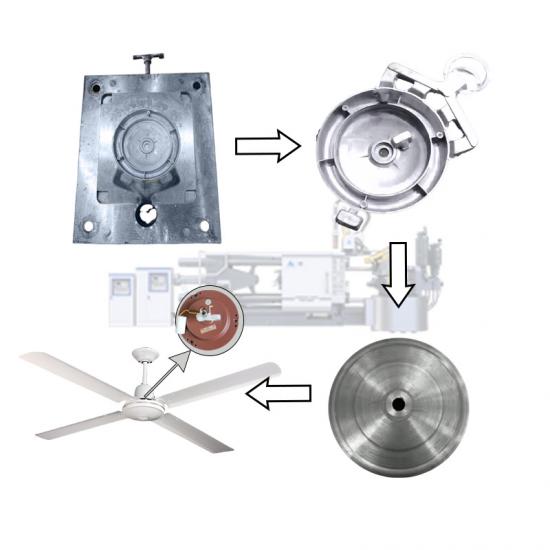 machine de moulage sous pression pour la production de coque de ventilateur de plafond en alliage d'aluminium
