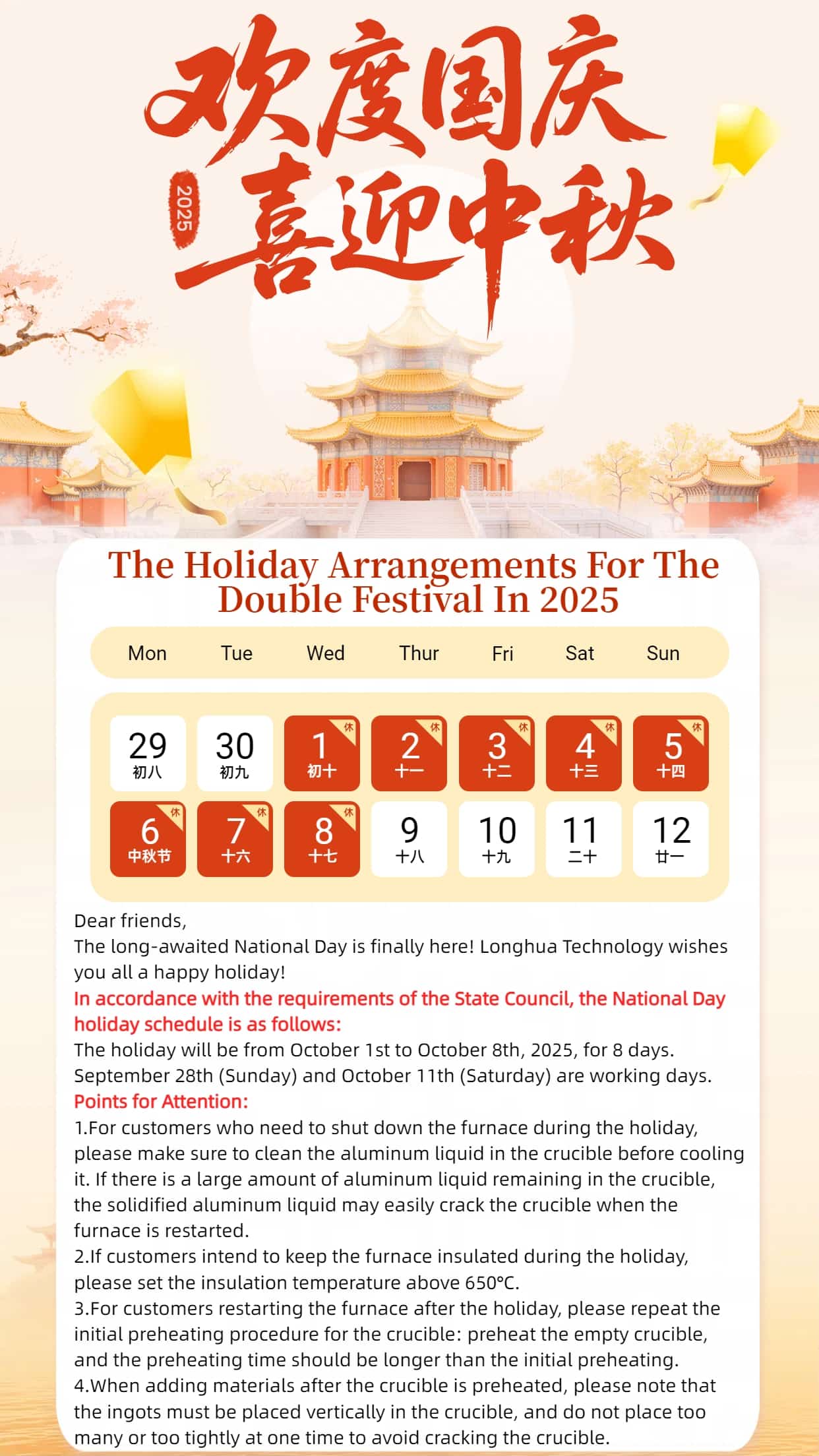 La technologie offre un cadeau pour les fêtes doubles : la première série de machines de moulage sous pression de Chine incarne les sentiments patriotiques de Longhua